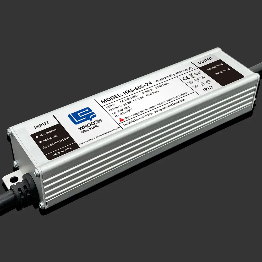 منبع تغذیه ضد آب IP67 60W 12V 24V محفظه آلومینیومی یکپارچه با سیلیکون کاملا مهر و موم شده قیمت کارخانه